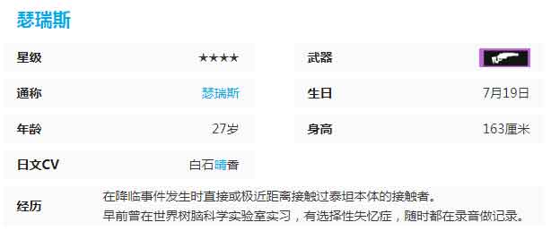 尘白禁区瑟瑞斯立绘图鉴，瑟瑞斯角色介绍