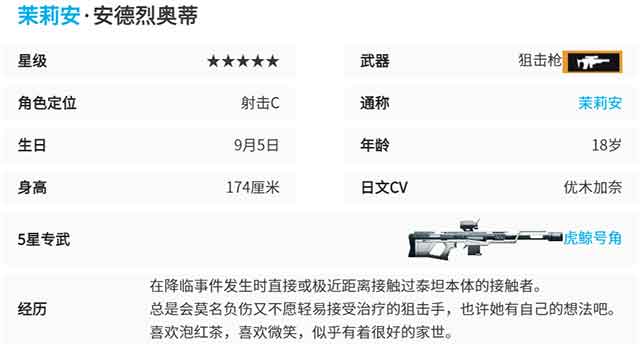 尘白禁区茉莉安立绘图鉴，茉莉安雨燕角色介绍